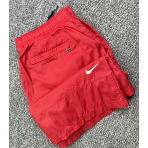 Vintage 90's Nike Shorts Men's XL Red Athletic Swim Trunks Mesh‎ Lined